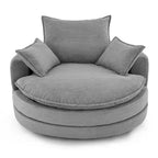 360° drehbarer Loungesessel, drehbarer runder Fass-Sessel mit Kissen für das Wohnzimmer