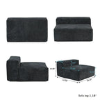Großes modulares Ecksofa, Kordbezug, U-förmig, 4-Sitzer mit 2 Ottomanen und 5 Kissen