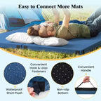 Costway Memory Foam Campingmatratze mit rutschfester Unterseite, Reisetasche für Outdoor-Schlaf Grau/Blau
