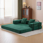 Umwandelbares Bodenschlafsofa mit Rückenkissen, Chenille-Gewebe für Wohnzimmer Schlafzimmer