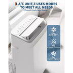 15.000 BTU mobile Klimaanlage, 3-in-1 tragbares Klimagerät mit Entfeuchter & Ventilator, Schlafmodus, Fernbedienung & LED-Panel, kühlt 850 Sq.Ft., leise