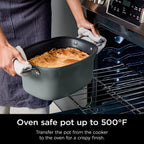 8,5 Liter Multi-Kochtopf, 8-in-1, mit Slow Cooker, Bratentopf, Dampfgarer, Glasdeckel, integriertem Löffel, ofenfest bis 260°C