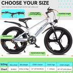 NAYSAYE 20 Zoll Kinder-Mountainbike mit 7-Gang-Antrieb und Magnesiumlegierungsrahmen für Jungen und Mädchen im Alter von 8-12 Jahren, 57.09*21.65*29.92