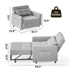 3-in-1 verstellbares Schlafsofa, ausziehbares Sesselsofa, umwandelbares Klappbett für das Wohnzimmer