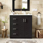 30 Zoll Einzelwaschtisch-Badschrank mit Unterschrank und 3 Schubladen – Schwarz / Blau / Grün / Indigo / Weiß
