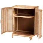 bali & pari Yanka Rattan-Schrank Natur: Handgefertigt, 2 Regalböden, Boho-Design