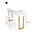 Rechteckiger Bartisch aus Luxusholz mit goldenem Kufengestell für Esszimmer