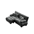 L-förmiges Loveseat Sofa Chenille Sektionssofa mit Lendenkissen