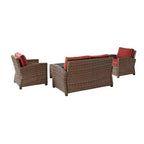 Bradenton 4-teiliges Outdoor Lounge-Set aus Korbgeflecht – Crosley