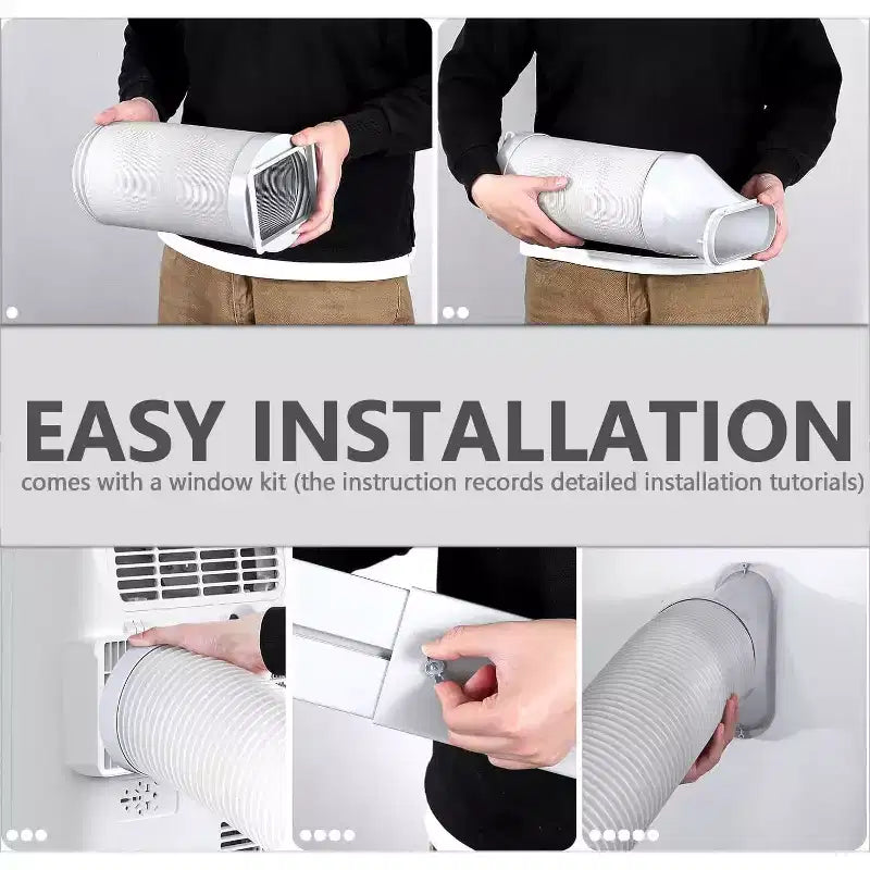 10000 BTU tragbare Klimaanlage, Heim-AC/Klimaanlage mit Fernbedienung für Räume bis zu 42 qm, 3-in-1-Funktionen/24-Stunden-Timer/Lenkrollen