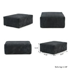 Großes modulares Ecksofa, Kordbezug, U-förmig, 4-Sitzer mit 2 Ottomanen und 5 Kissen