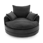 360° drehbarer Loungesessel, drehbarer runder Fass-Sessel mit Kissen für das Wohnzimmer
