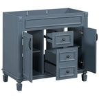 Moderner 36'' Badschrank mit Aufsatzwaschbecken und Spiegelschrank, 2 Türen und 2 Schubladen