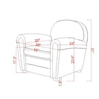 Pasargad Home Clubsessel Paris aus echtem Leder, Braun