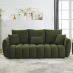 GDFStudio Alanna 79,5 Modernes 3-Sitzer-Sofa mit Teddyfell-Bezug und Kissen
