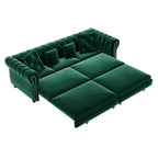 Whisen Velvet 3-in-1 Schlafsofa und wandelbares Schlafsofa im Kingsize-Format mit ausziehbarem Ottomane, getuftetem Design