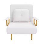 Klappbares Schlafsofa 3-in-1-Funktion - Verstellbare Rückenlehne mit 5 Positionen und Kissen, Platzsparender Schlafsessel für Wohnzimmer, Schlafzimmer & Büro (Weiß)