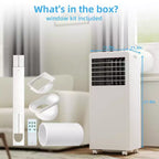 8.000 BTU mobile Klimaanlage – 3-in-1 Kühlung, Entfeuchter & Ventilator für 32 m² mit Schlafmodus & 1 Jahr Garantie