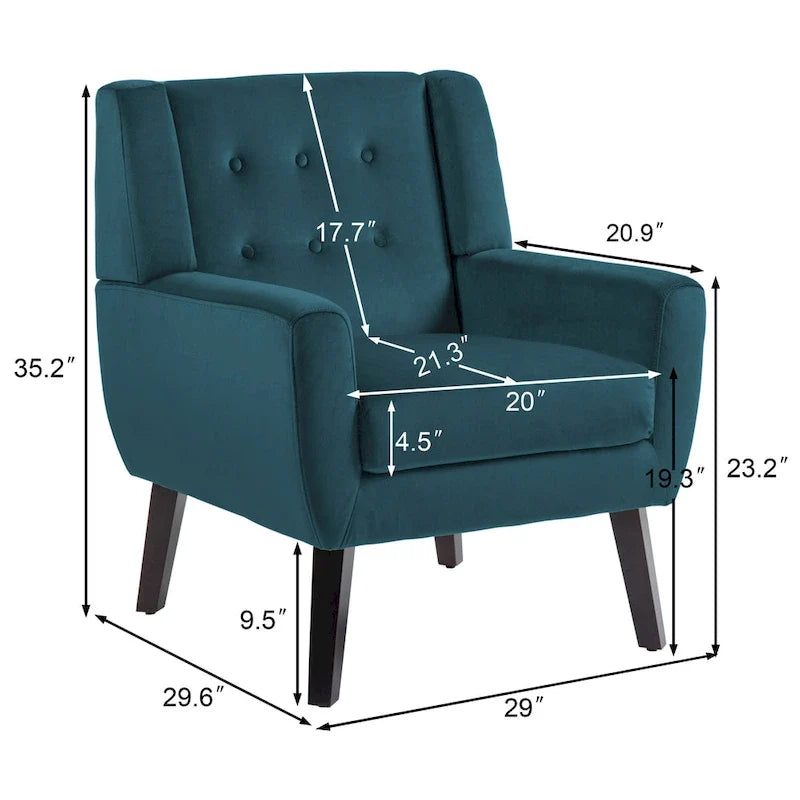 2er-Set Samt-Akzentsessel für Wohnzimmer, Polstersessel
