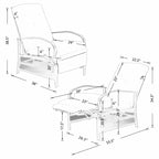 Verstellbarer Liegestuhl Lounge Sessel Gartenliege Sofa mit Kissen - 38 (T) x 26,5 (B) x 38,5 (H) ZOLL
