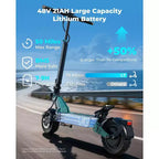 ECOLEAP L7 Elektroroller für Erwachsene, 1500W Spitzenmotor, 45 km/h, 80 km Reichweite, Dual-Federung, Scheibenbremsen vorne und hinten, UL