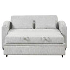 61.6 Modernes Chenille-Schlafsofa mit USB-Anschlüssen, Becherhaltern und verstellbarer Rückenlehne für Wohnzimmer, Apartment