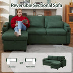 80 L-förmiges Schlafsofa, Sofabett mit Ausziehbett, umwandelbares Schlafsofa