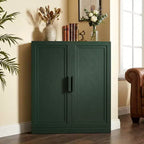 Dovelina Eckschrank mit verstellbaren Einlegeböden, Anrichte, Buffet, Weinschrank, Küchen- und Esszimmerschrank mit Holztüren – 31H x 31W, 36H x 31W