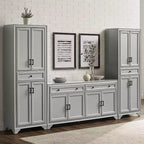 3-teiliges Tara Sideboard- und Vorratsschrank-Set im Used-Look - Crosley