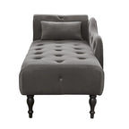 Moderne 60.6 Samt gepolsterte Knöpfe getuftete Chaiselongue mit Massivholzbeinen und Ziernägeln