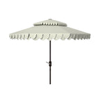 SAFAVIEH Outdoor Kjerstin Volant-Sonnenschirm, 2,7 m, Doppelkuppel