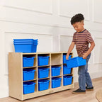 Mobiler Cubby-Schrank mit 15 offenen Behältern, 3x4, Kindermöbel