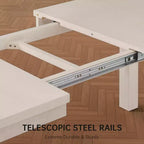 Modernes Esszimmer-Set – 80 Tisch + 6 gepolsterte Stühle, Massivholzrahmen, 180 kg Tischbelastbarkeit, einfache Montage