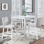 Modernes 5-teiliges Esszimmer-Set mit quadratischem Tresenhochtisch und 4 gepolsterten Stühlen