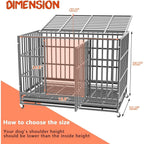 BOSSIN 48/38 Zoll Schwerlast-Hundebox, unverwüstlich, ausbruchsicher, mit feststellbaren Rollen