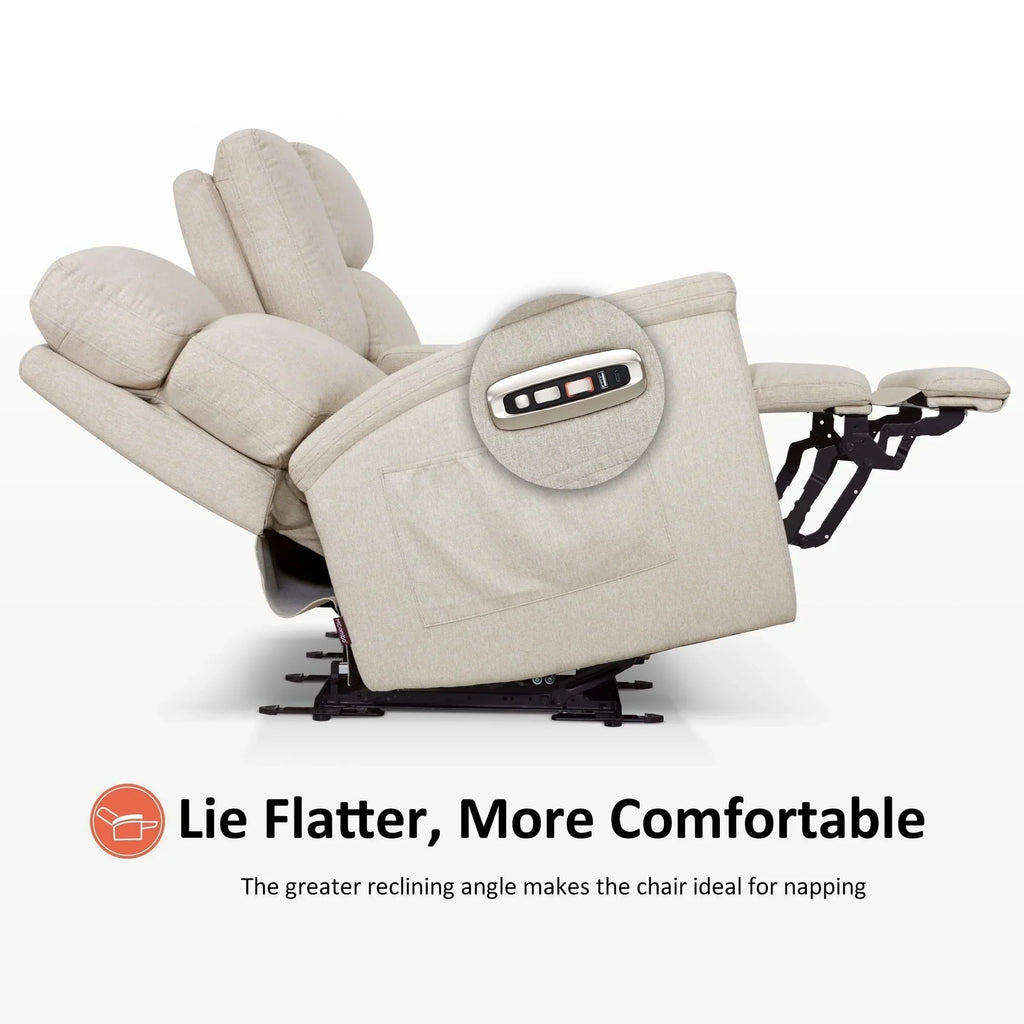 MCombo 60.2 Power Loveseat Relaxsofa mit Massage und zweifacher Heizung, verstellbarer Kopfstütze, USB- & Typ-C-Anschluss, Stoff