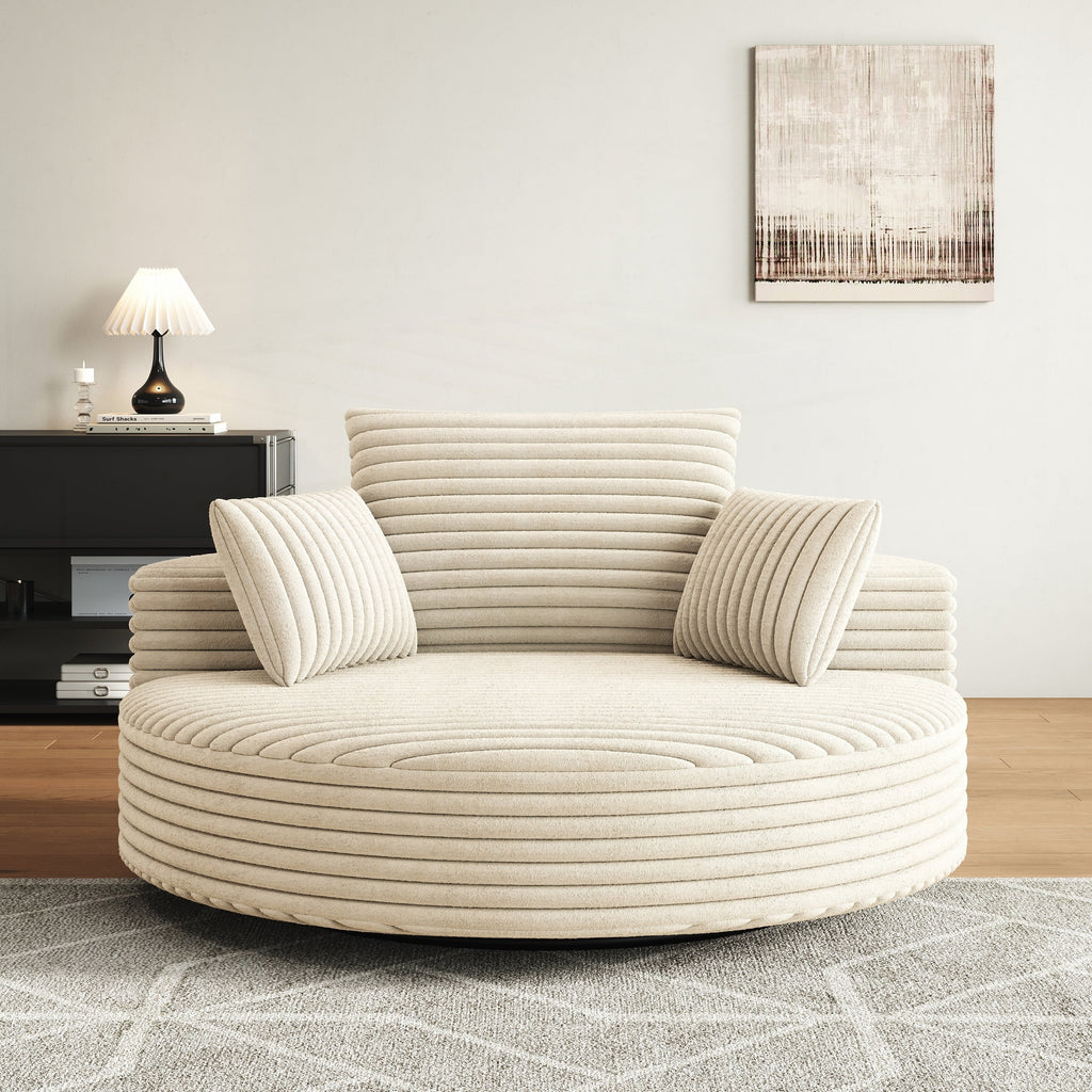 Einzelsessel aus Kord-Chenille-Schaumstoff, drehbar
