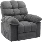 Manueller Relaxsessel, ergonomischer, atmungsaktiver Stoff-Relaxliege mit Seitentaschen, Einzelsessel, geeignet für Wohnzimmer Schlafzimmer