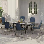 Terrassenstühle, stapelbare Outdoor-Esszimmerstühle, 4er-/6er-Set, wetterfeste, leichte Textilene-Outdoor-Stühle mit Armlehnen für Garten und Pool