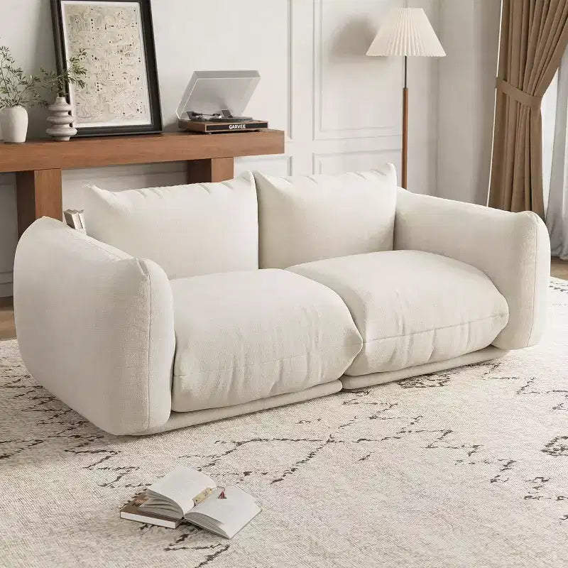 Modulares Chenille-Liebessofa, 2-Sitzer-Cloud-Sofa mit hochelastischem Schwamm, knochenloses Sofa für kleine Räume