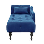 Moderne 60.6 Samt gepolsterte Knöpfe getuftete Chaiselongue mit Massivholzbeinen und Ziernägeln