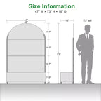MAYEERTY 72x47 Schwarzer gewölbter Eisen-Pflanzkasten mit Spalier, 3-teiliges Set, dekorativer Gartensichtschutz für Terrasse und Balkon