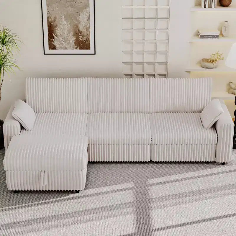 Dyonery Modulares Cord-Ecksofa mit waschbaren Bezügen