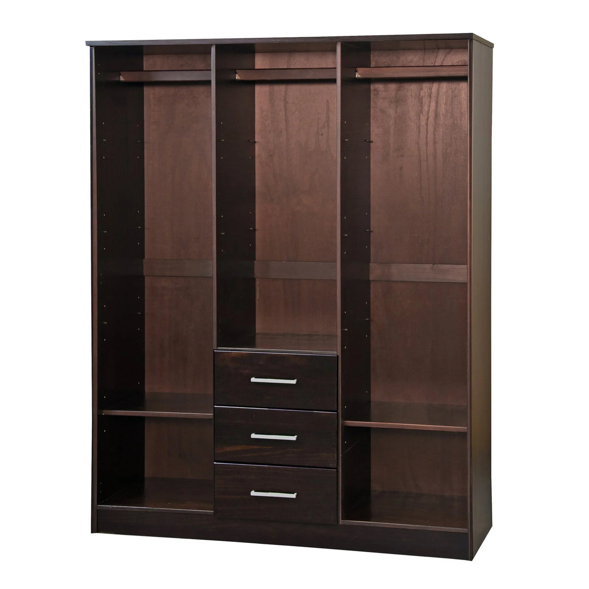 Palace Imports 100% Massivholz Cosmo Kleiderschrank mit 3 Türen mit Massivholz- oder Spiegeltüren