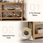 Tribesigns 70.86 extra lange Konsolentisch, Bauernhaus-Stil 3-stöckiger Eingangstisch, Holz-Sofa-Tisch hinter der Couch für Wohnzimmer, Flur, Foyer