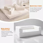 5-in-1 Schlafsofa, 78.8 Modulares Cord-Schlafsofa mit stabilem Rahmen, Multifunktions-Futon für kleine Räume, Wohnzimmer und Gästezimmer