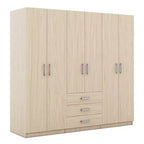 6-türiger Holz-Kleiderschrank mit Schubladen für das Schlafzimmer