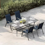 Terrassenstühle, stapelbare Outdoor-Esszimmerstühle, 4er-/6er-Set, wetterfeste, leichte Textilene-Outdoor-Stühle mit Armlehnen für Garten und Pool