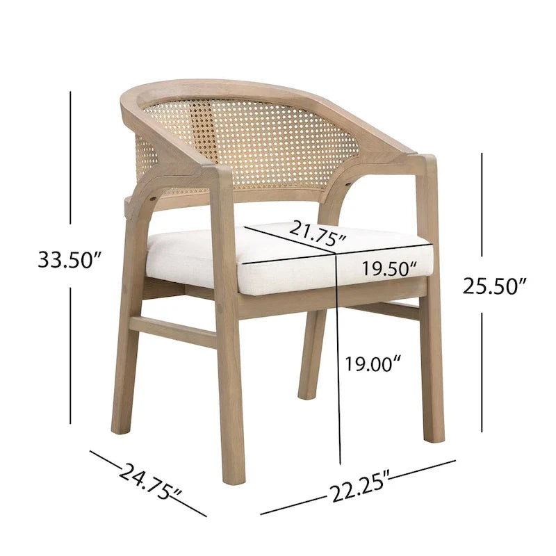 Christopher Knight Home - Esszimmerstuhl mit Rohrgeflecht (2er-Set)