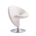 Manhattan Comfort Curl Akzentsessel mit Drehfunktion, Wollmischung und Chrom (2er-Set)
